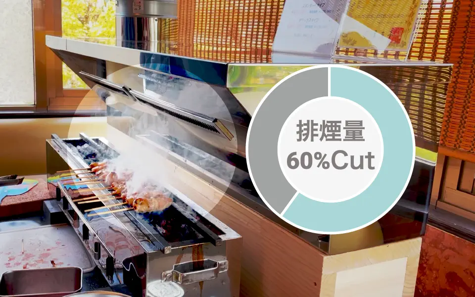 カウンター設置排煙ダクト 焼鳥SKYフード | 株式会社NODA ROASTER